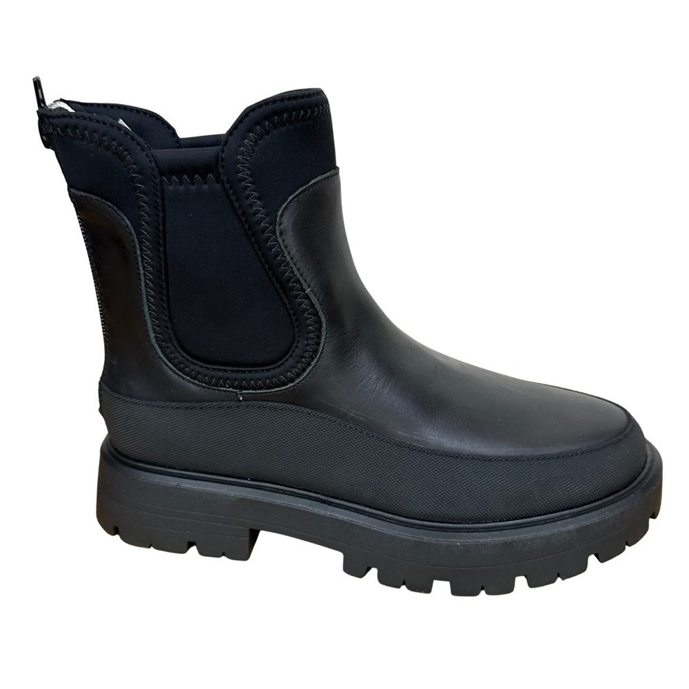 Lucky Brand Allehia Chelsea Boots Black Leather Waterproof Size 6